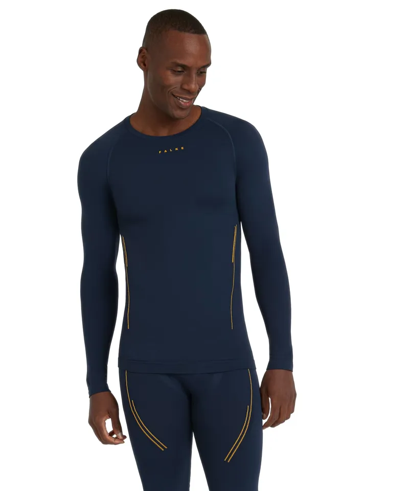 2024 Falke Trend men's crew neck base layer top blue-1